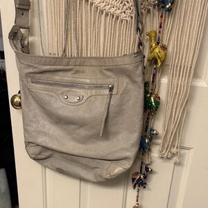 Balenciaga Gray Leather Shoulder Bag